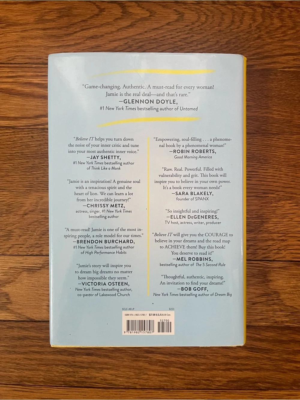 Believe It by Jamie Kern Lima - Light Blue Cover with Yellow Title